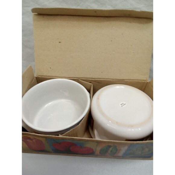 Giftco Inc Farmers Market Set Of 2‎ Soup Bowls Ceramic Dishwasher Safe - Picture 11 of 11